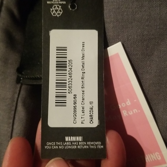 NWT Prettylittlething Label Charcoal Shirt Ring - Picture 6 of 8